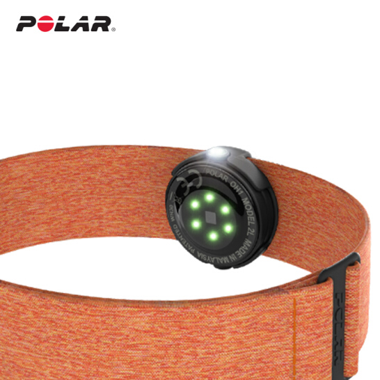 博能（polar） 精准测心率 6颗LED 心率仪 光学心律监测 心率训练法 蓝牙 心率臂带 OH1 橙色