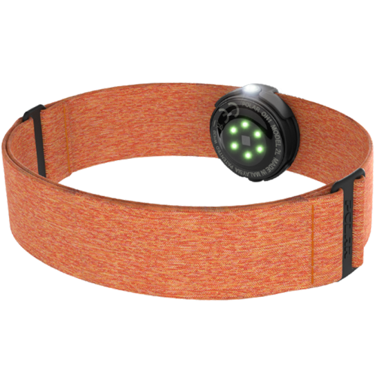 博能（polar） 精准测心率 6颗LED 心率仪 光学心律监测 心率训练法 蓝牙 心率臂带 OH1 橙色